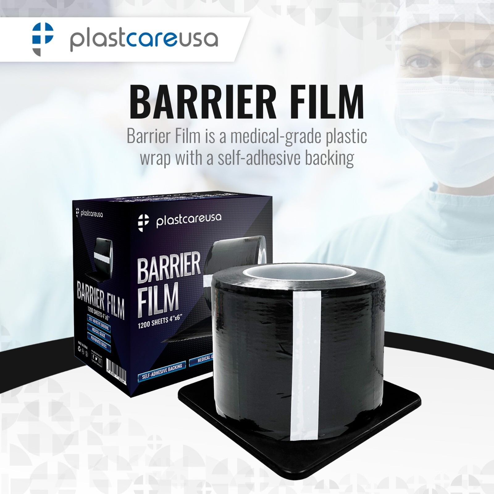 Black Barrier Film, Plastic Sheets, Tape for Dental Tattoo Medical Adhesive Roll