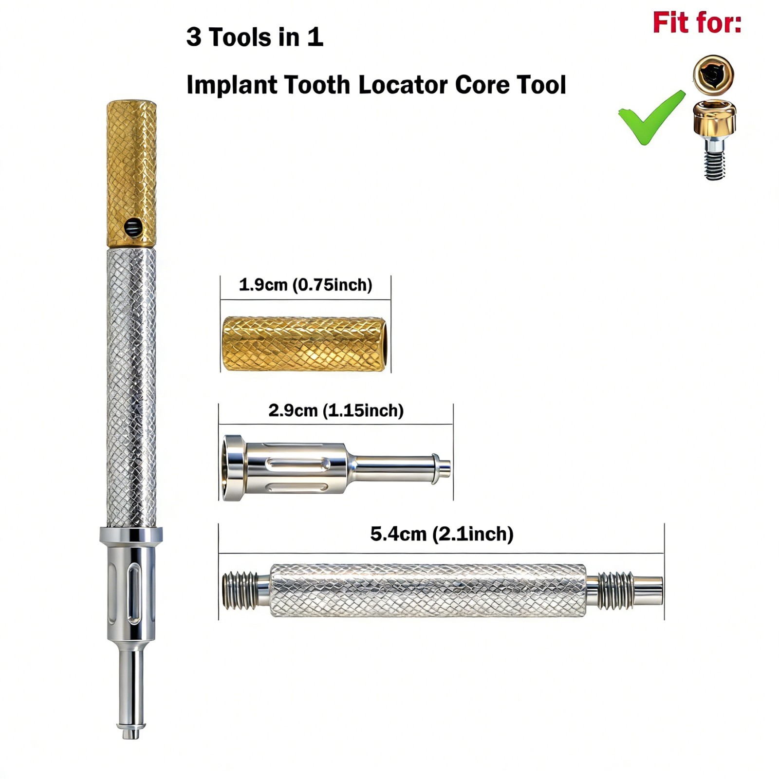 US Universal Implant Remove Core Tool Set – PEEK, Durable, 2.4 lbs, 4pcs Set