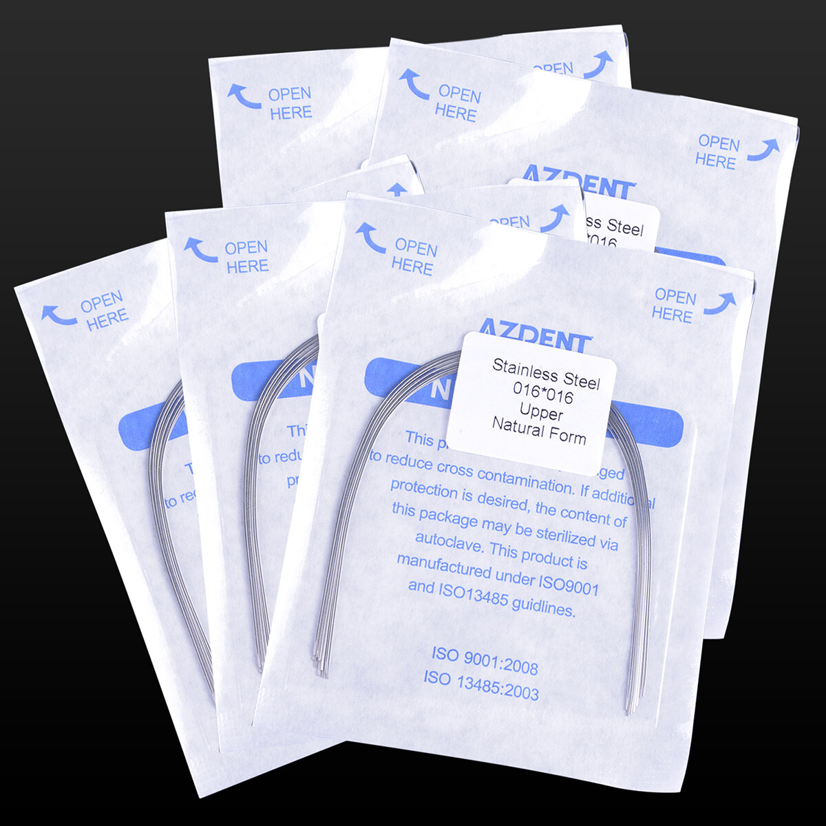 Dental Orthodontic Rectangular Arch Wires Natural Form Stainless Steel 10Pcs