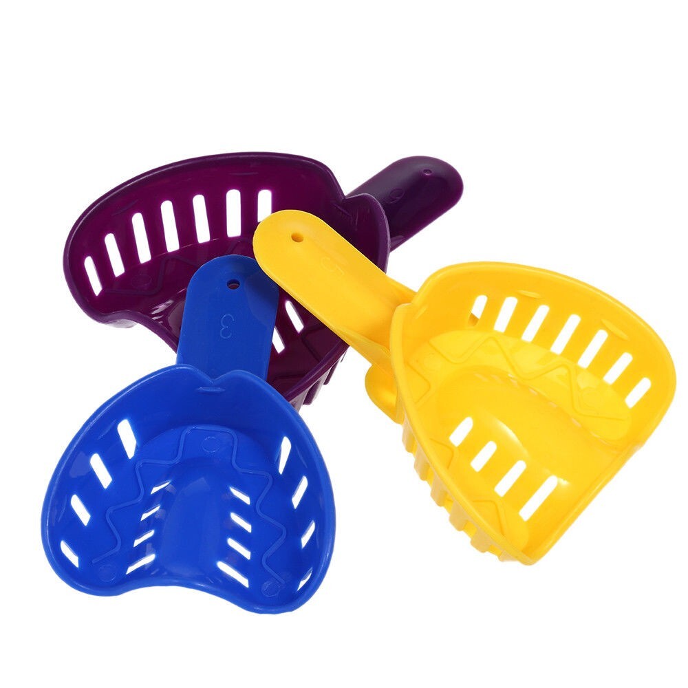 24 Pcs/2 sets Dental Impression Autoclavable Tray Plastic 6 Sizes Adult/Child