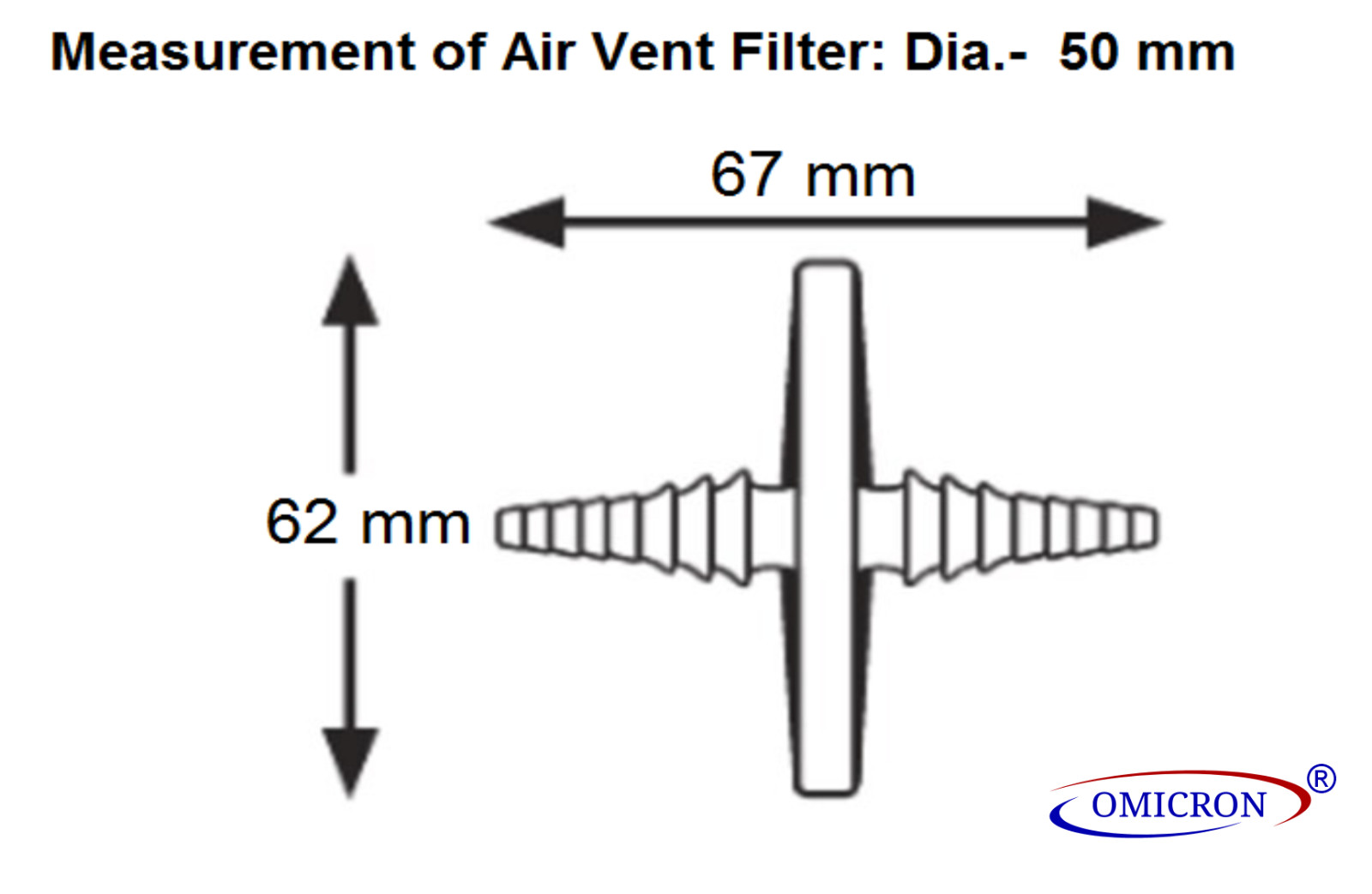 OMICRON® PTFE(Hydrophobic) 50mm Air Vent Filter, Sample Pack, 0.2 & 0.45µm, 1/EA