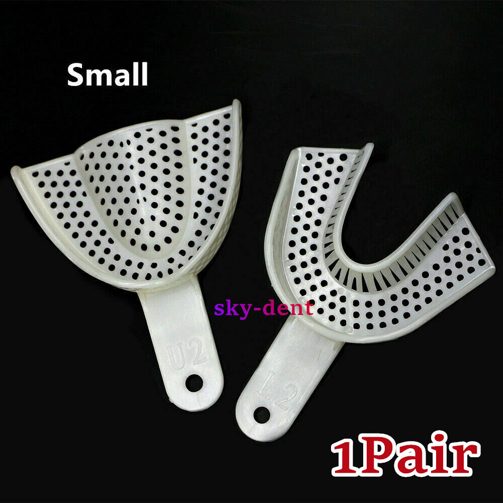Plastic Dental Disposable Perforated Denture Impression Trays 5 Size Upper+Lower