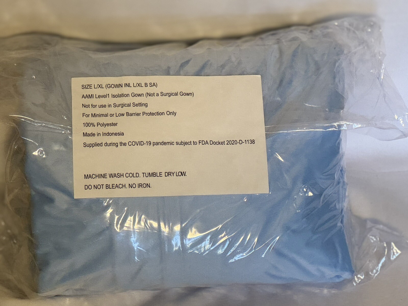 AAMI Isolation Gowns Level 1 Non-Surgical Reusable Washable L/XL Box of 40