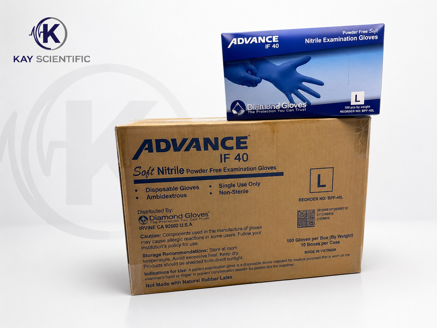 Diamond IF40 Examination Powder-Free Blue Nitrile Gloves