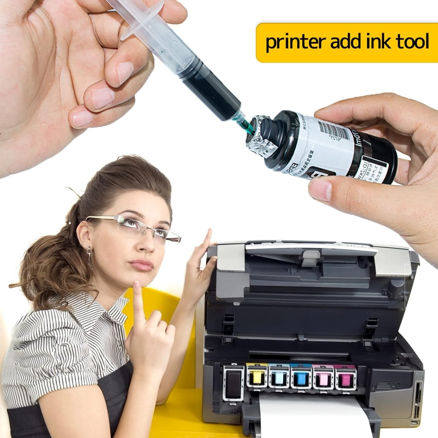 Glue Applicator Syringe with Blunt Tip Needle and Cap, for Liquid, Glue, Ink, Pe