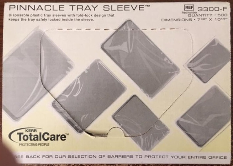 KERR TOTALCARE, PINNACLE TRAY SLEEVE 3300-F, 202 pcs, Fold-Lock 7 1/2”x10 1/2”,