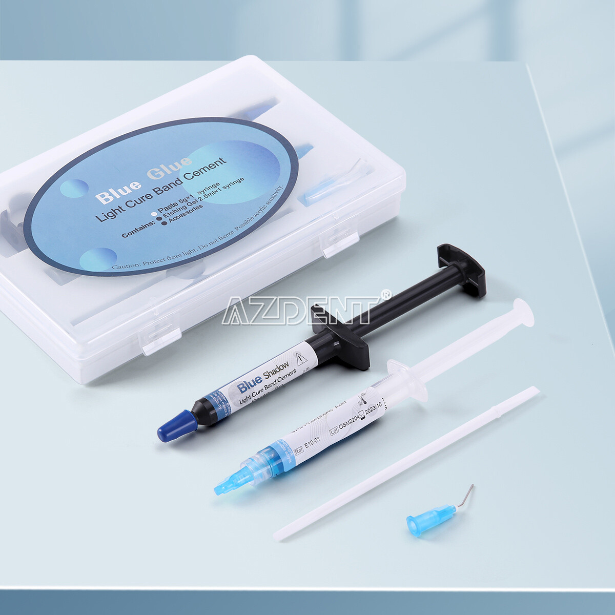 Dental Orthodontic Cure Light Composite Resin Adhesive Etchant Blue Glue Kit