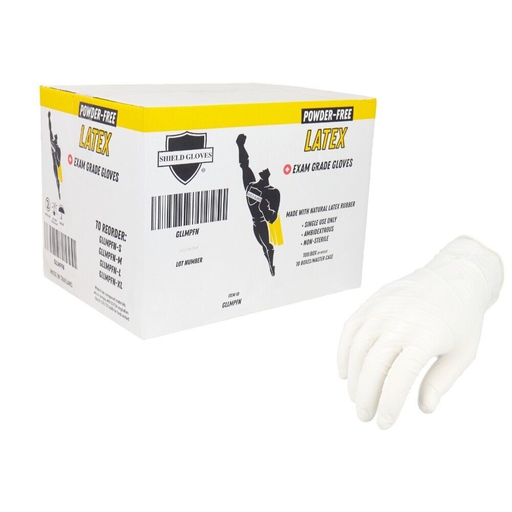 Powder Free Latex Disposable Exam Gloves Large 4.5 Mil Natural Rubber 72000 Qty