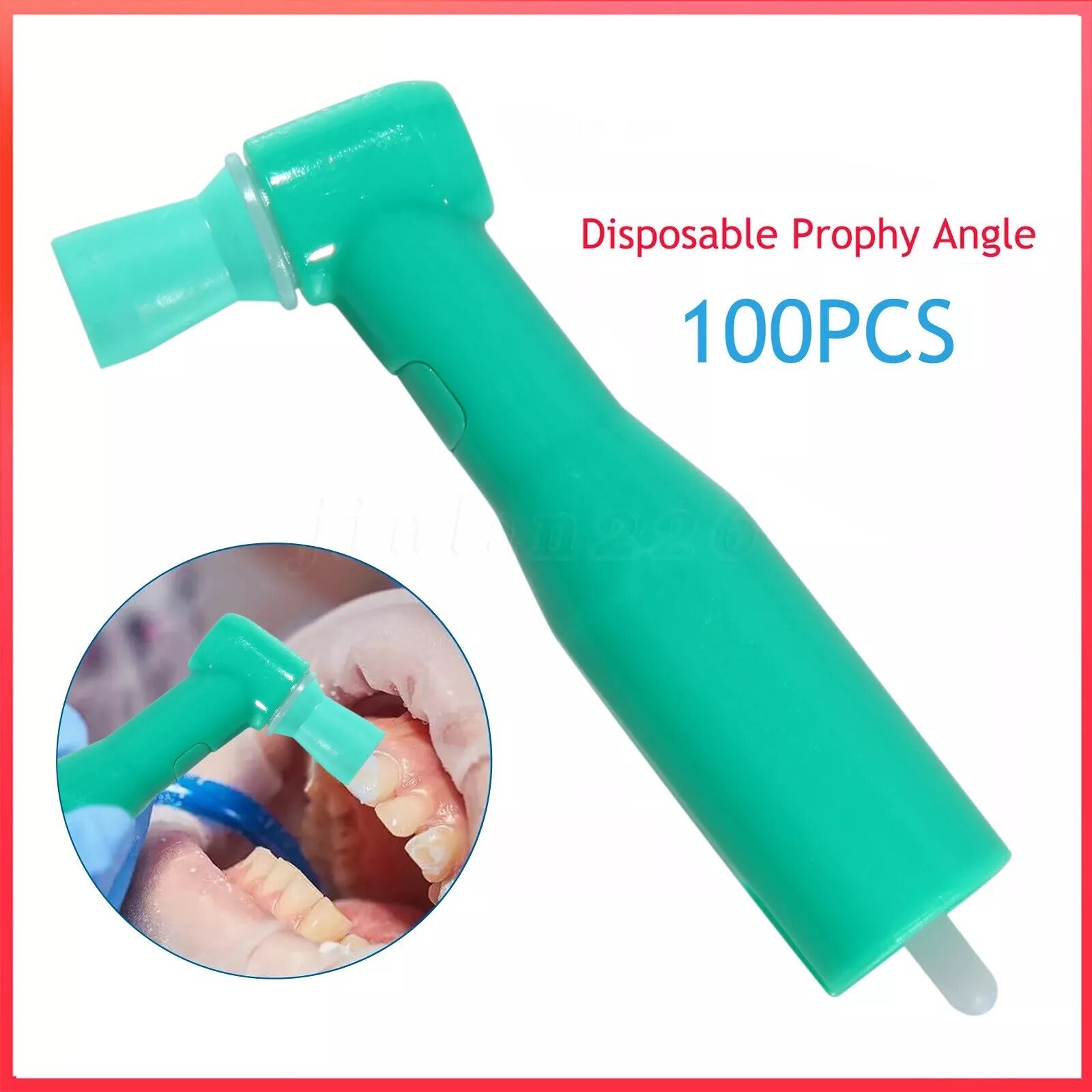 100 pcs Dental Disposable Prophy Angles soft 105° angle -Latex Free green USA