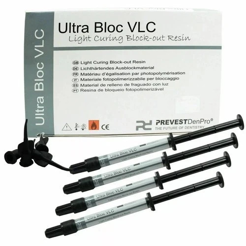 Prevest Ultra Bloc Vlc Light Cure Block Out Resin Cement 4 x 1.2ml Free II Ship,