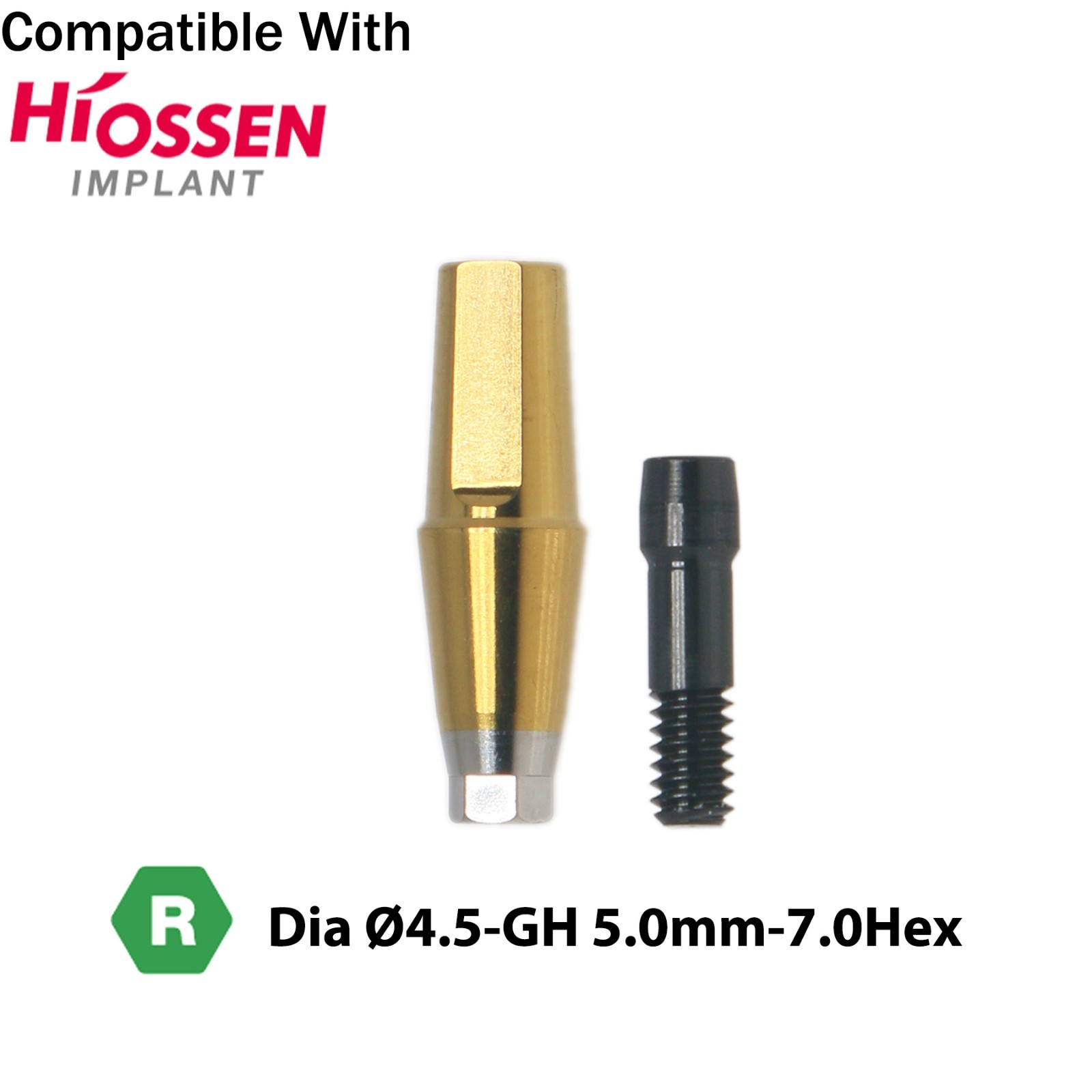 Dental Regular Straight Abutment with Screw fits Hiossen Osstem Ø4.5/5.0/6.0mm