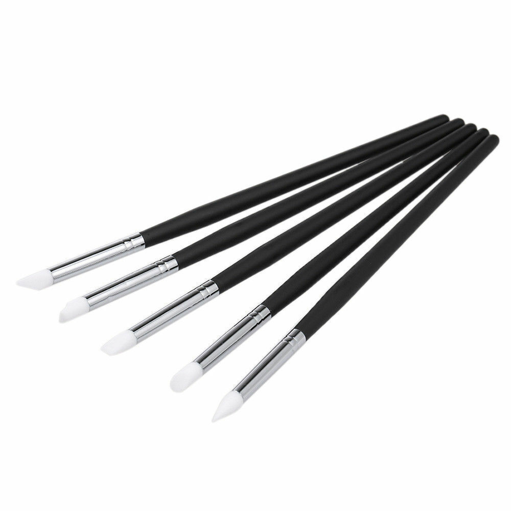 5 Pcs/Set Dental Composite Silicone Brush Pen Resin Veneer Cement Porcelain Pen