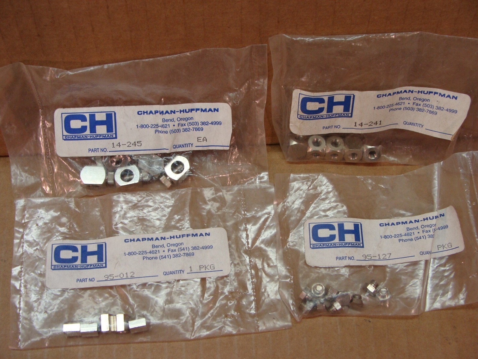 NEW CH Chapman Huffman 14-245 14-241 95-012 95-127 dental hose fitting lot