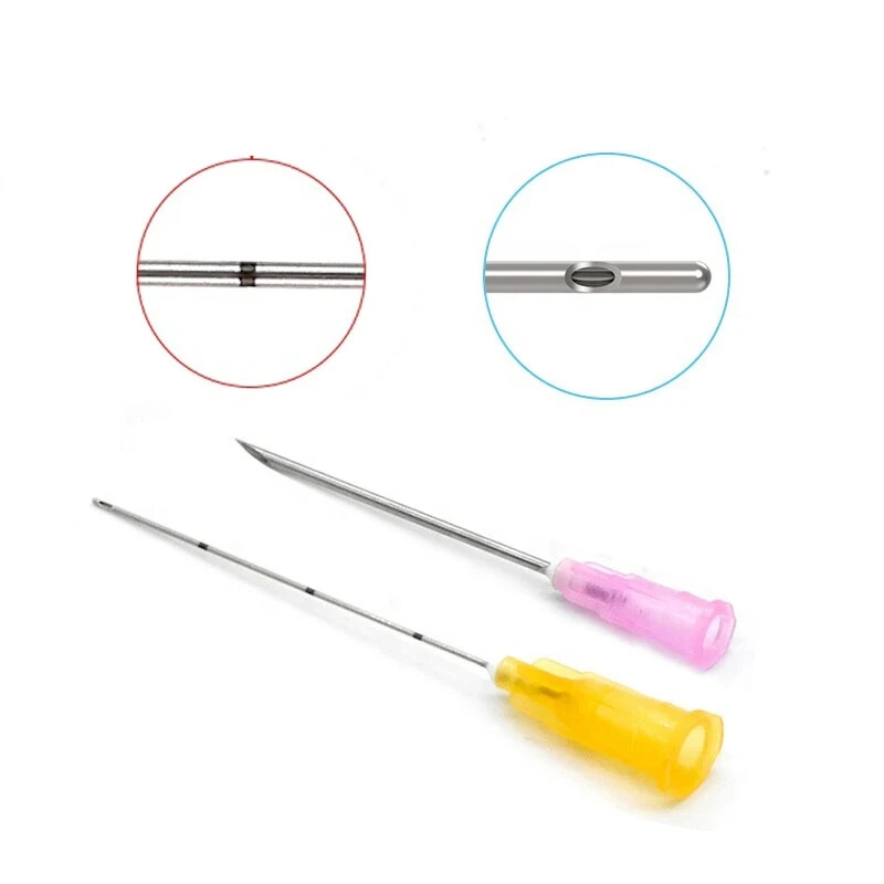 5-100pcs Sterile Micro Cannula With Puncture Blunt Tip for Fillers Pins Tips NEW