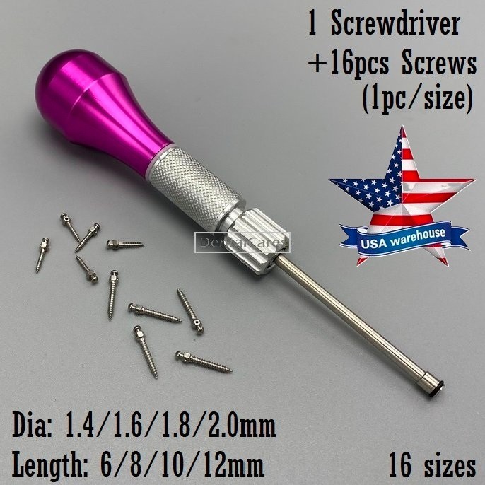 Dental Orthodontic Bolts Micro Implants Mini Screw Self-Drilling Screwdriver Kit
