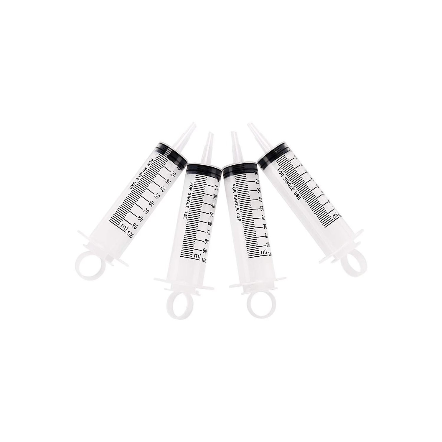 4 Pack 100ml Syringes with Caps for Crafts and Industrial Applications