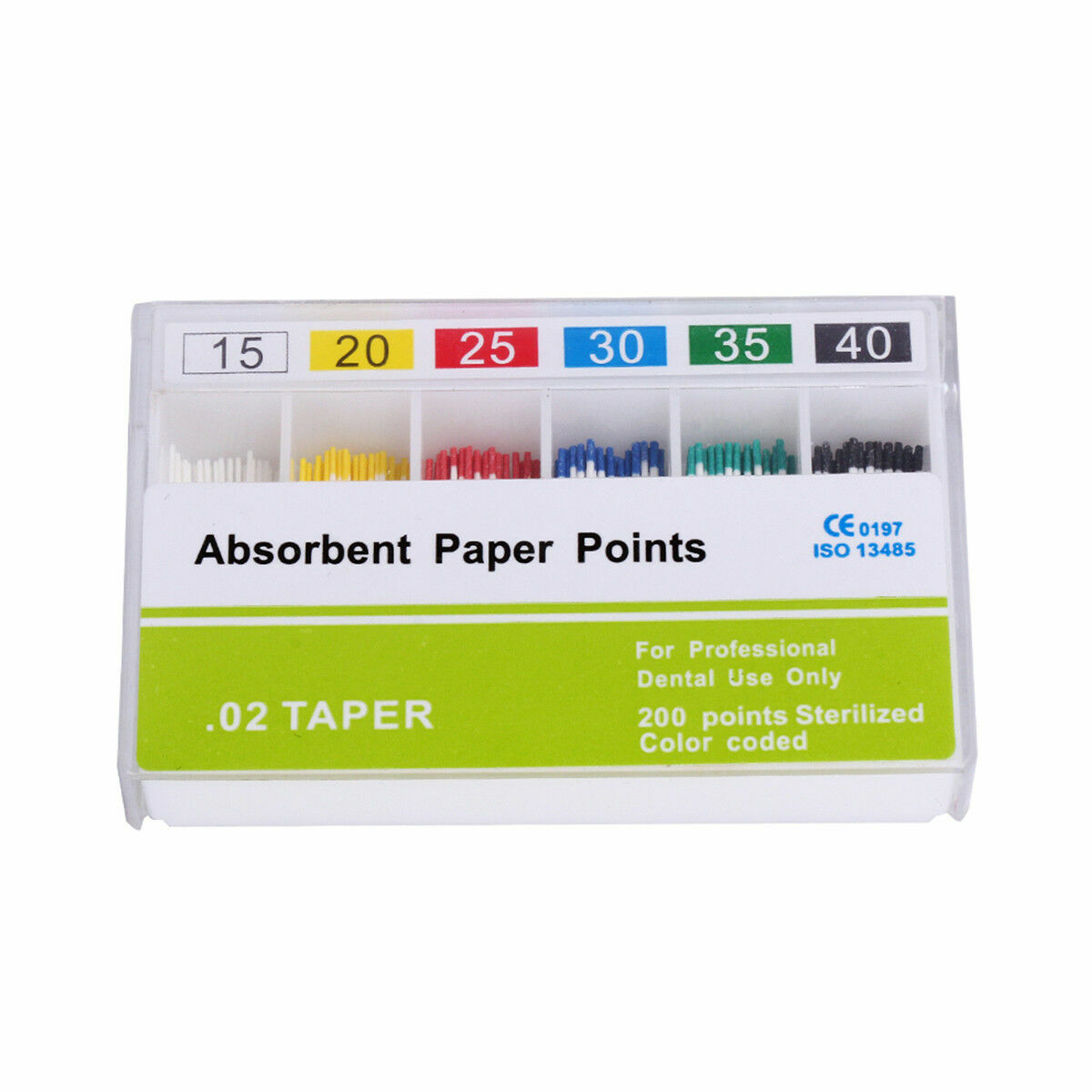 10x Dental Absorbent Paper Points Root Canal Clean Tip 15-40# 0.02 200 Pcs/Box