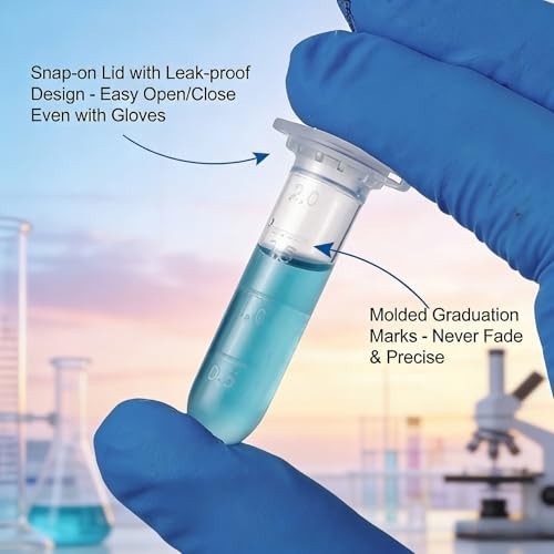 Plastic Vials 2ml with Caps 100 Pack Sample Storage Containers Leak Proof
