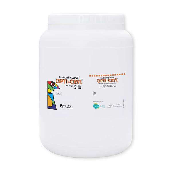 Opti-Cryl Heat-Curing Acrylic Resin Powder, Original Shade, 5Lb Bottle