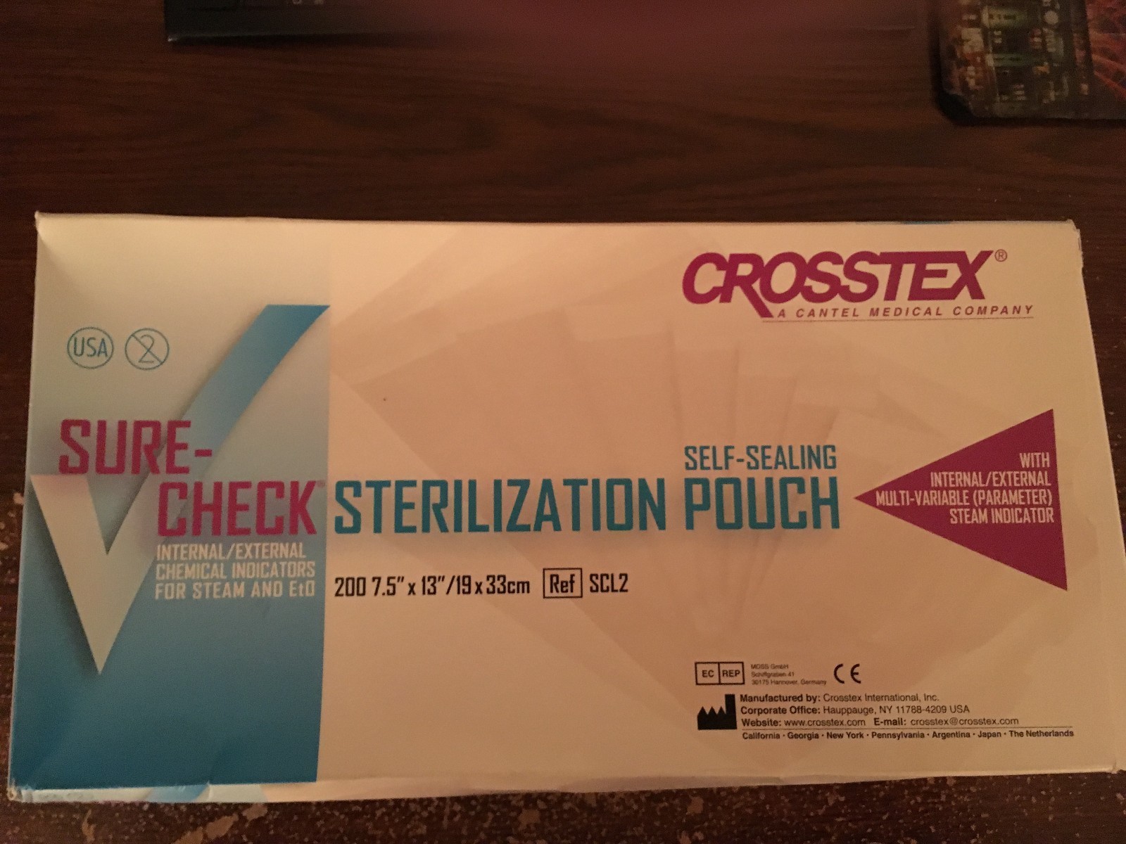 Crosstex Sterilization Pouches 1 box with 175pcs, 7.5″ x 13″, exp: 12/06/2016