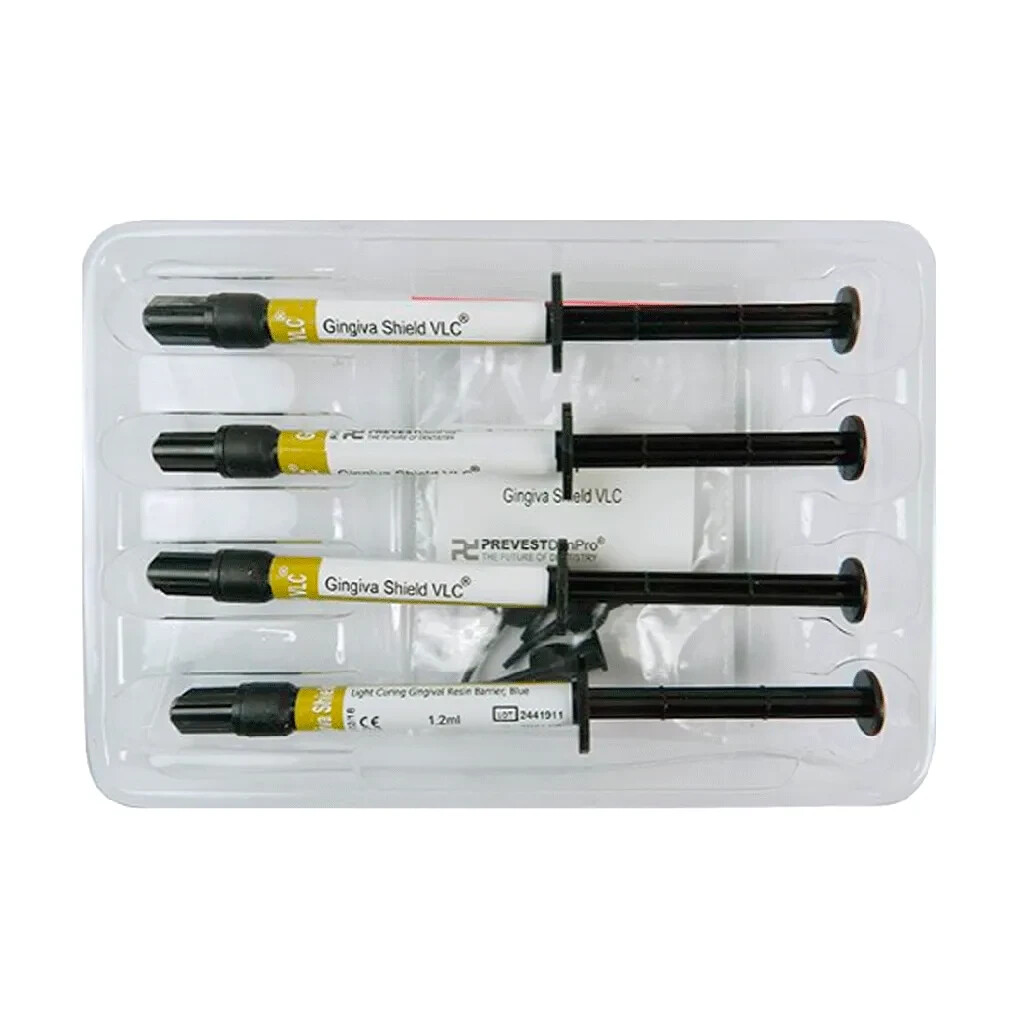 Dental GINGIVA SHIELD VLC Light Curing Gingival Resin barrier, Blue 4 x 2g Pack