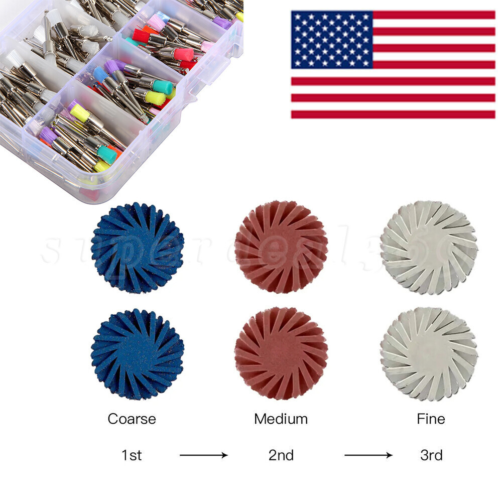 Dental Composite Resin Polishing Brushes Wheel Kit For Low Speed Contra Angle RA