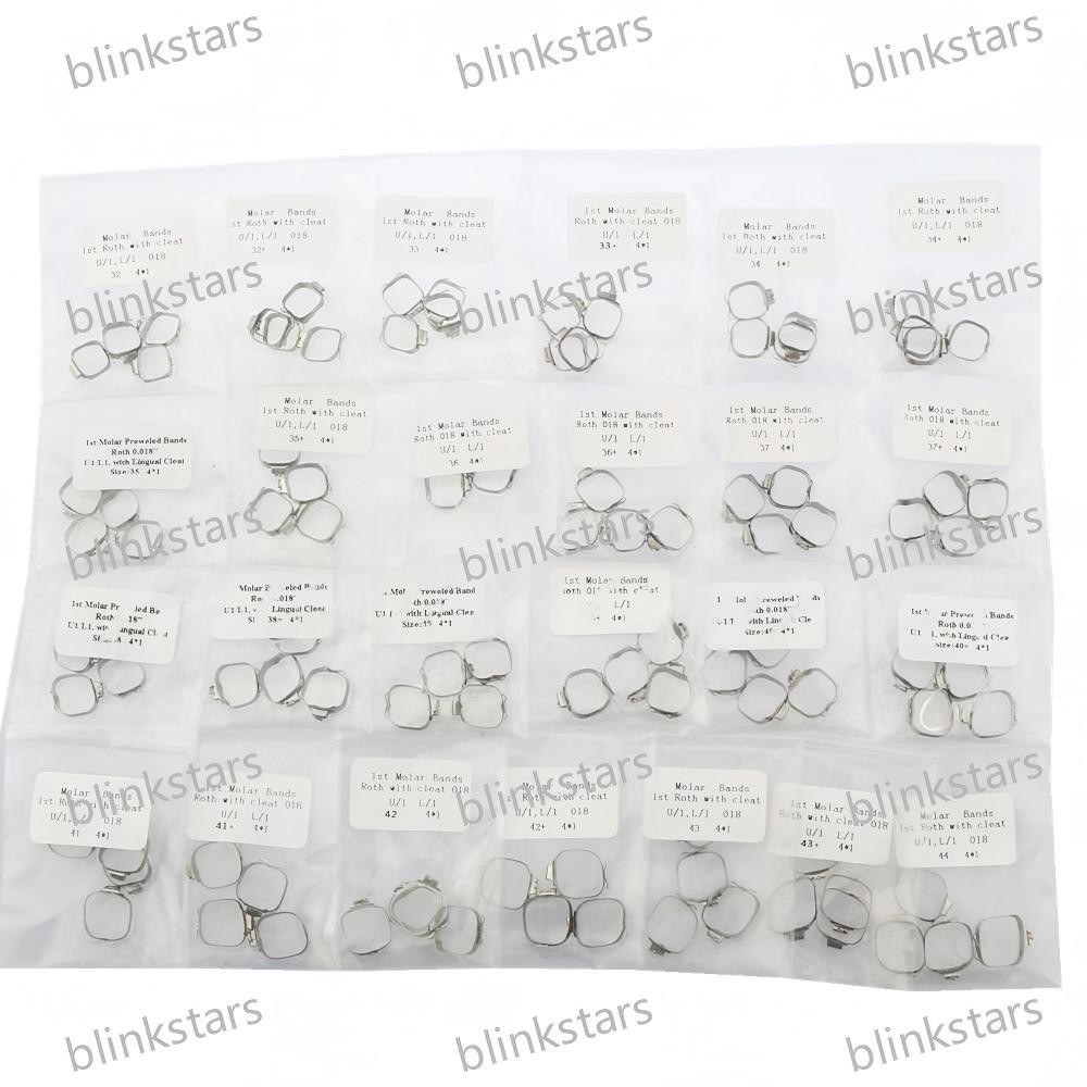 10 Bags Dental Ortho 1st Molar Prewelded Buccal Tube Bands Roth 018 29 to 43+