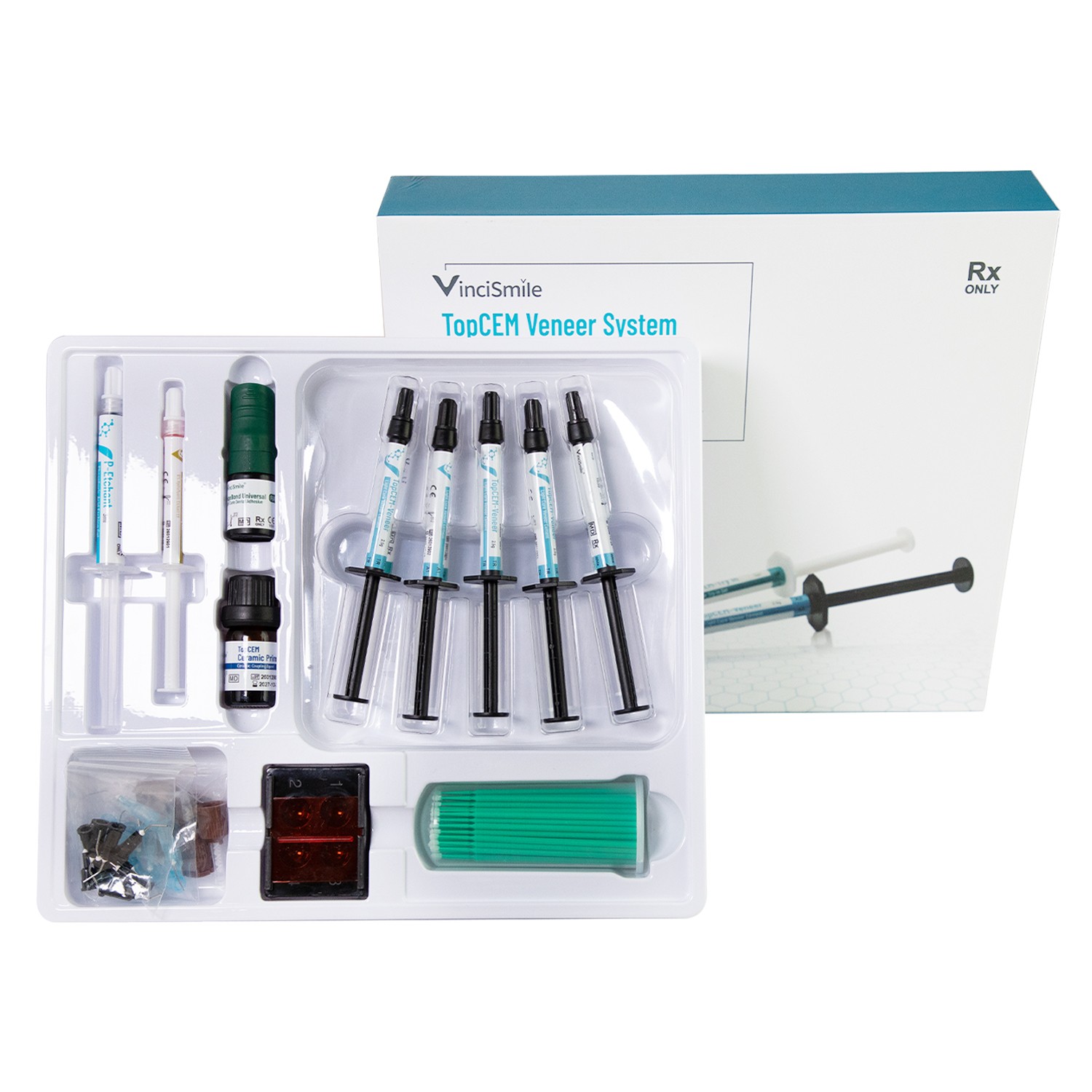 Dental Veneer Cementation Kit:2 Etching Gel/10 Veneer Cement/1 Adhesive/1 Primer