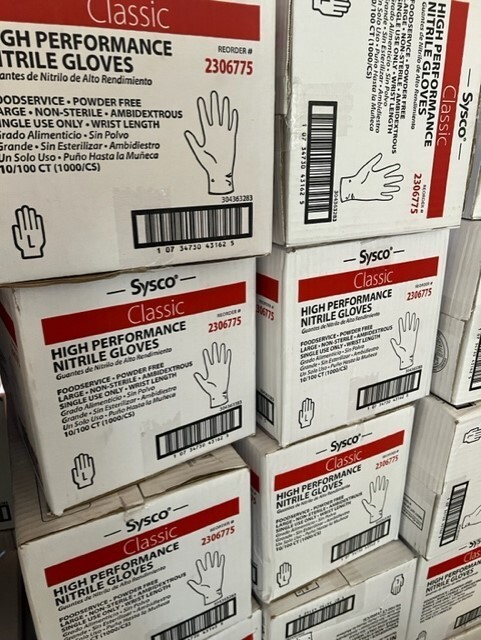 SYSCO High Performance Nitrile Gloves BLUE Food Grade – Large – 10/100 Ct Case