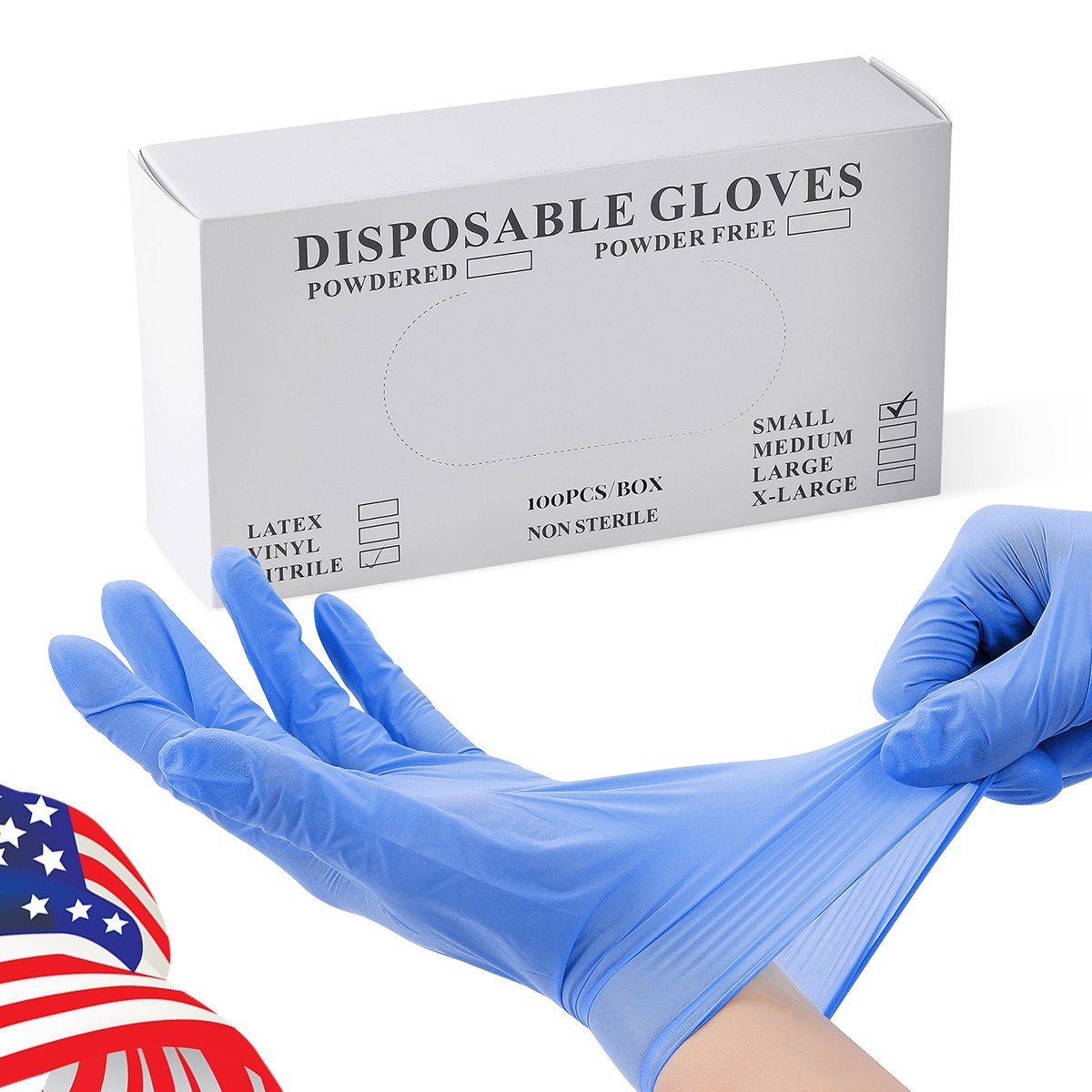 4 Mil Medical Grade Blue Nitrile Exam Latex Free Gloves S/M/L/XL Blue Gloves