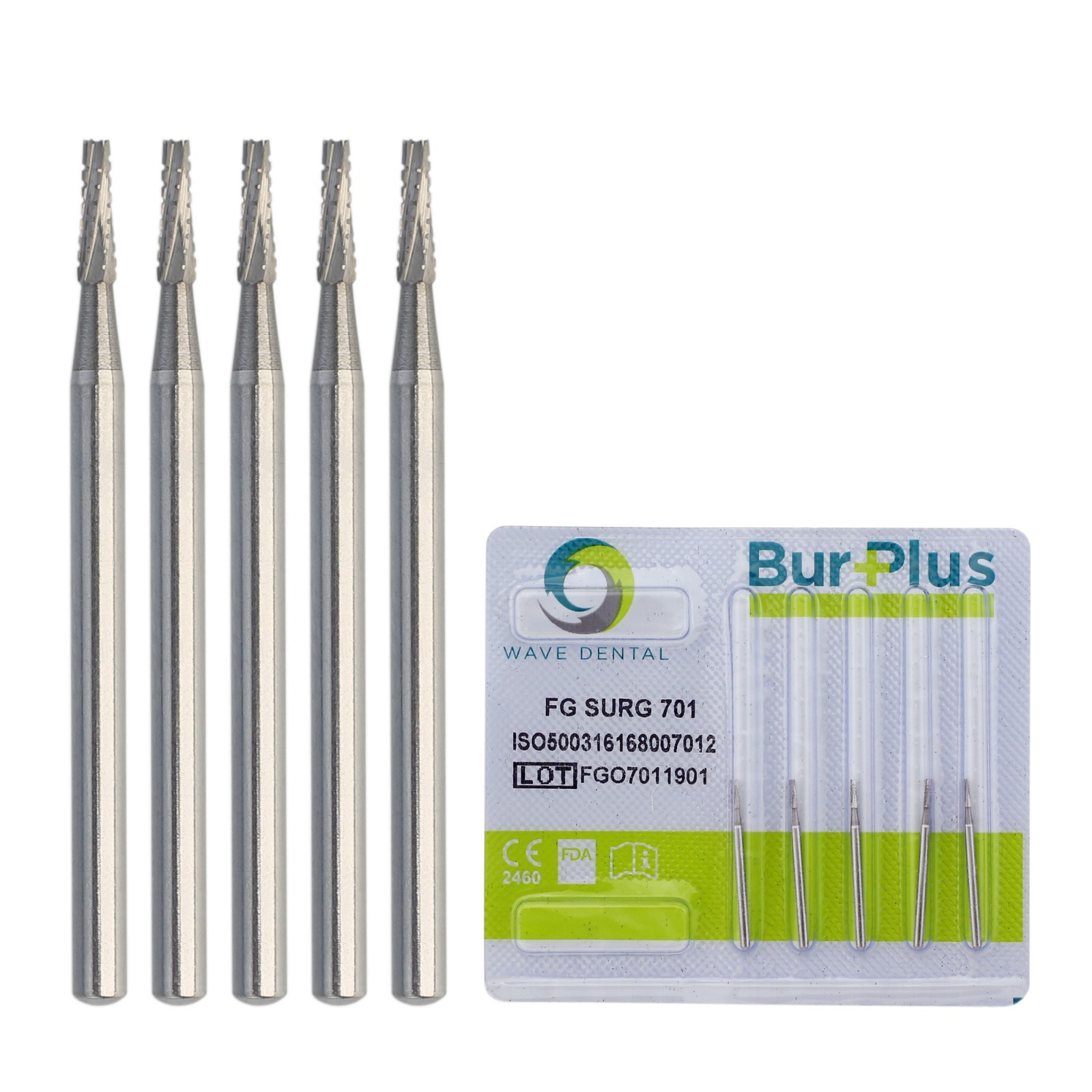 Wave Dental Surgical Length Burs #701 FG SURG High Speed 25mm Carbide Bur FGOS