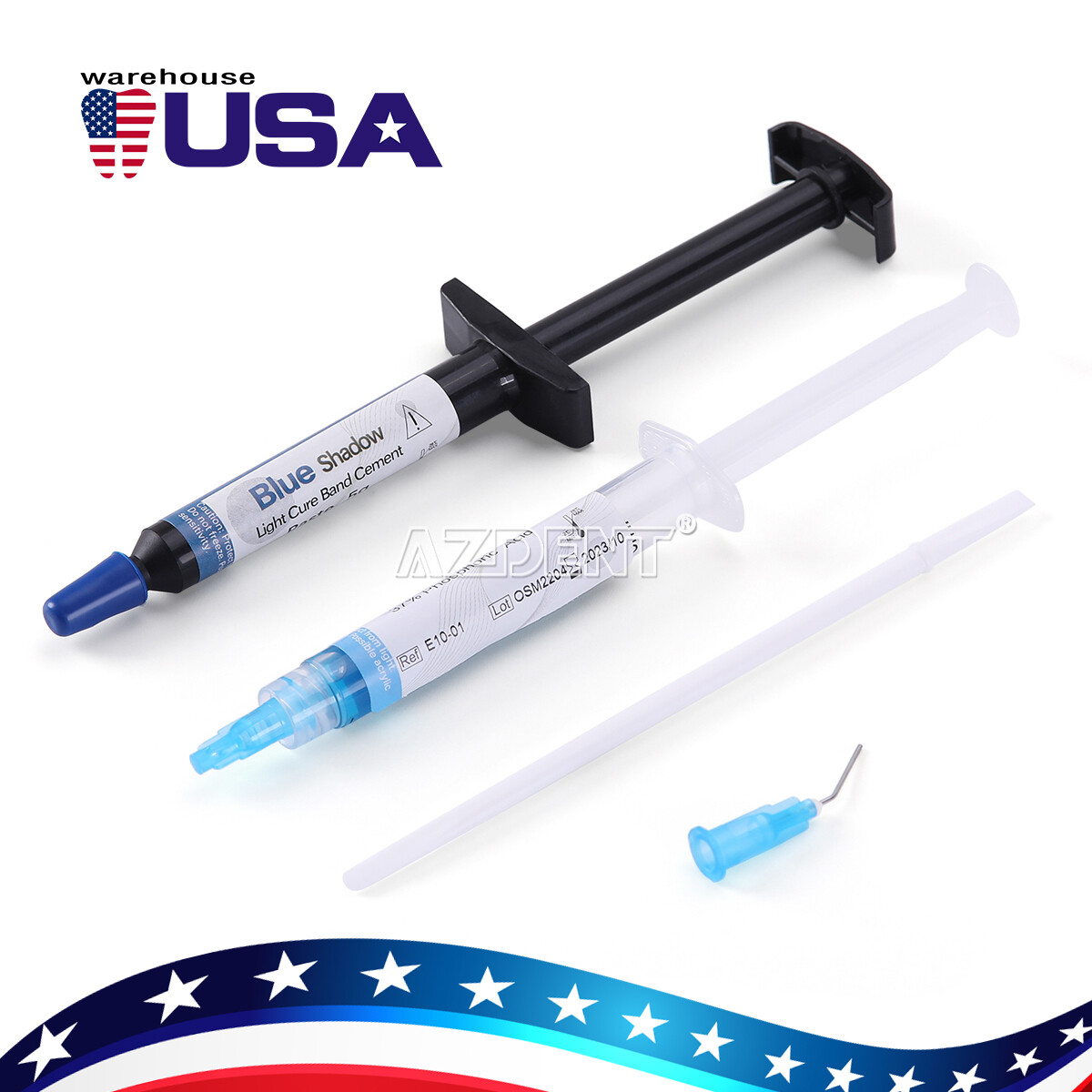 Dental Orthodontic Cure Light Composite Resin Adhesive Etchant Blue Glue Kit