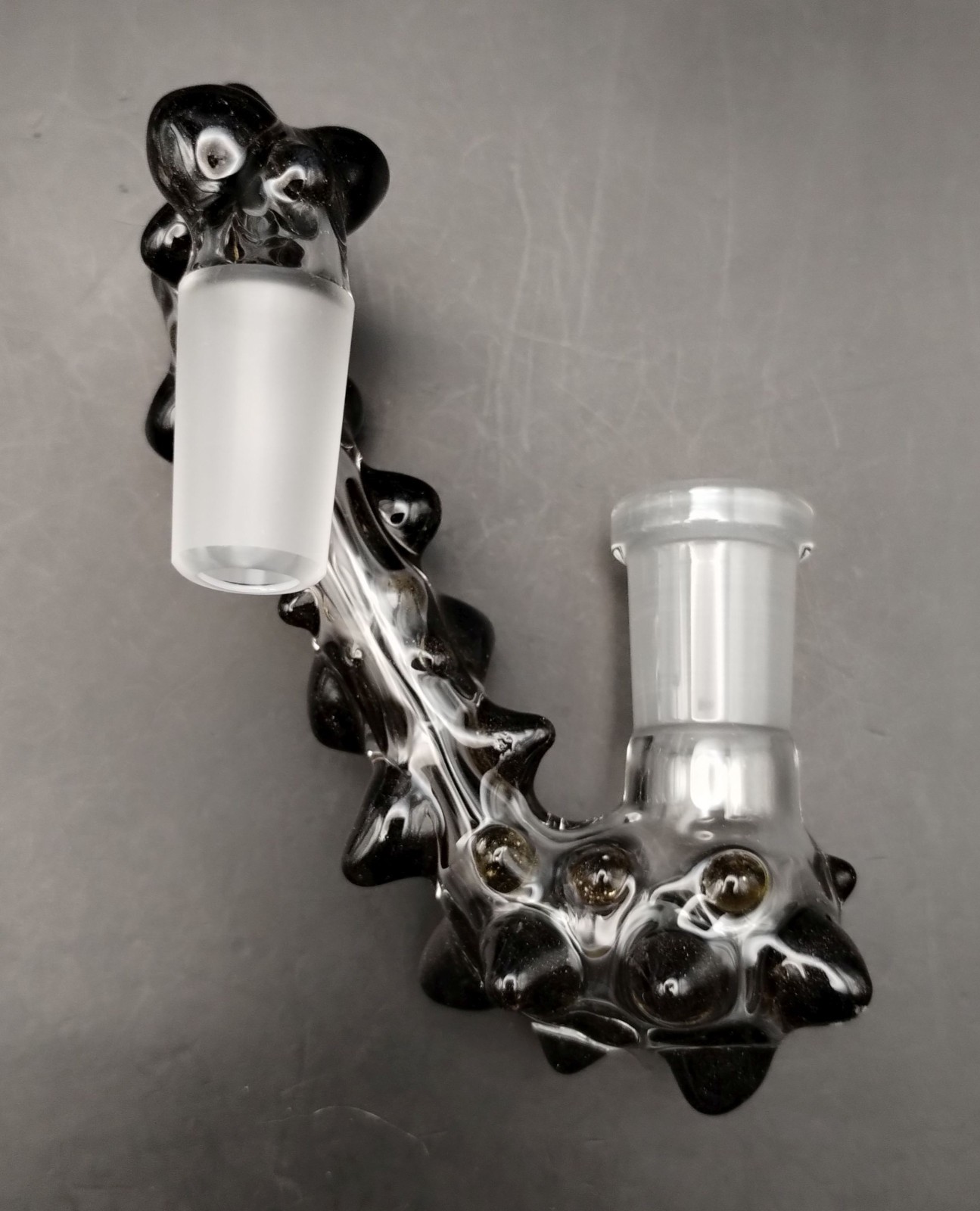 14mm Sparkle Bronze (Brillo) Glass Drop Down Attachment Adapter