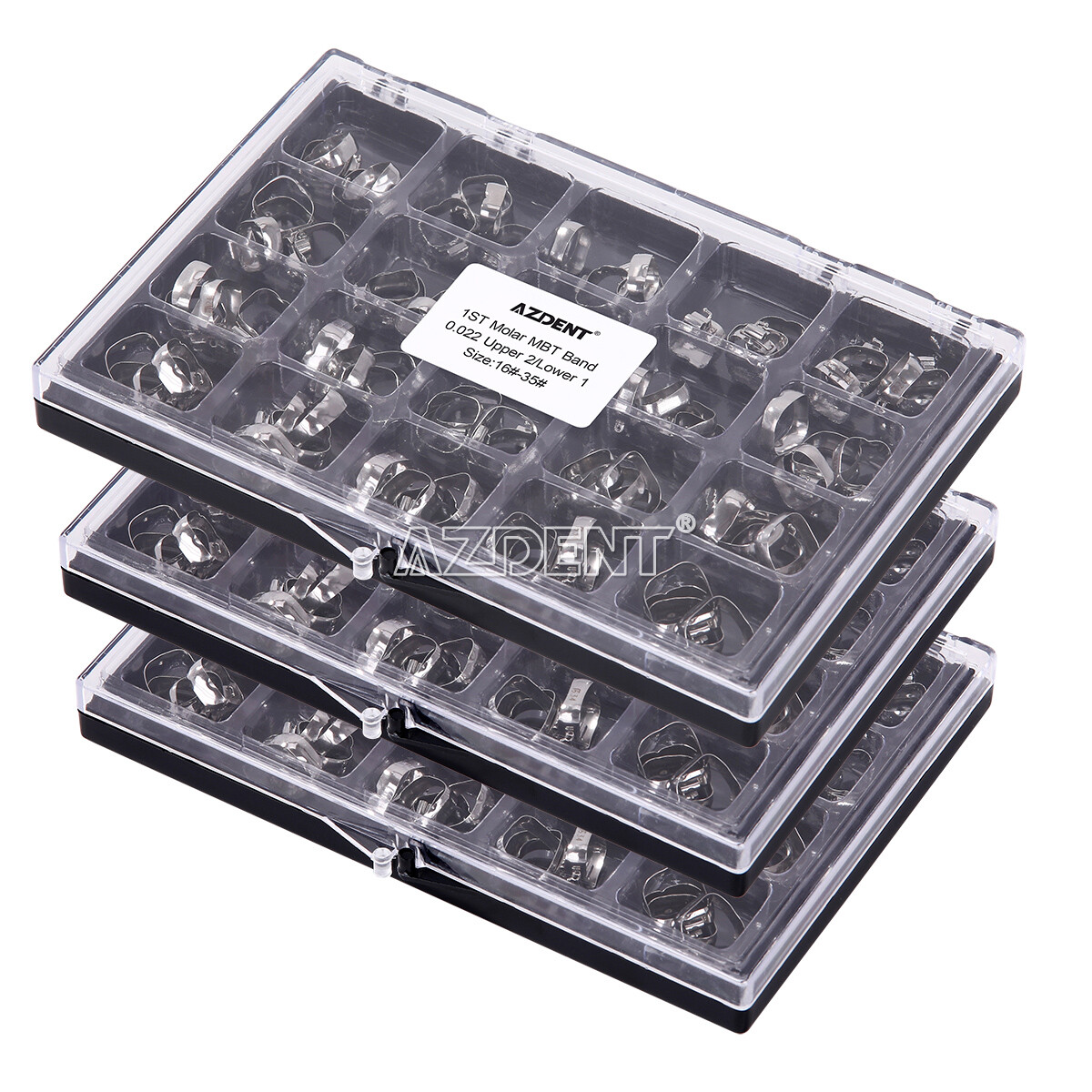 AZDENT Bandas de ortodoncia dental Tubo bucal Primer molar MBT 022 «16#-35#
