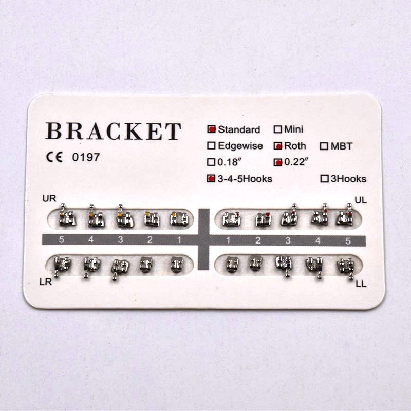 20Pcs/Set Dental Orthodontic Brackets Braces Standard Roth .022 Hooks 3-4-5