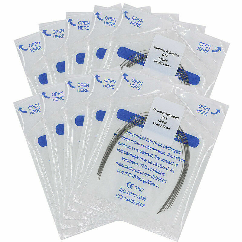 100×Dental Orthodontic Thermal Activated Niti Round Arch Wires 012 Upper Ovoid