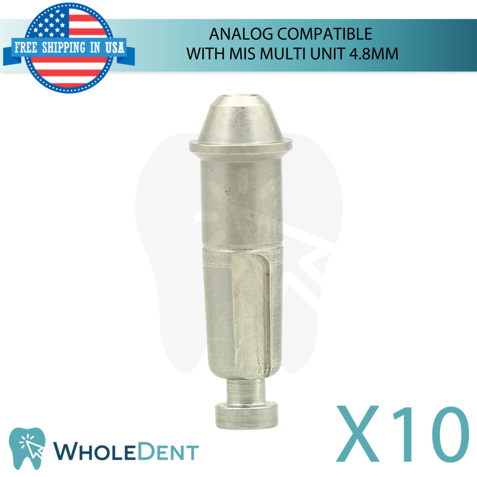10x Dental Digital Analog Compatible MIS® Multi Unit System Ø4.8mm Replicate