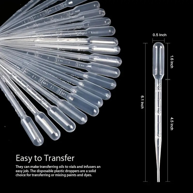 3ml Graduated Pipetts Disposable Plastic Droppers Lab DIY FREEEE SHIPPING QTY6 B