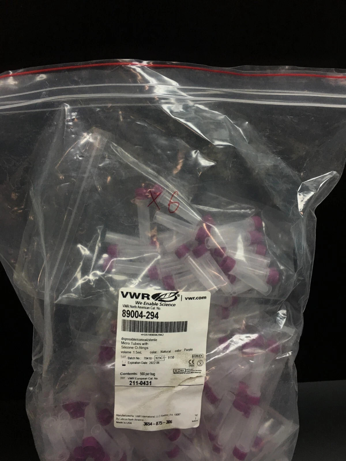VWR Cat No 89004-294 Micro Tubes Volume 1.5mL Natural