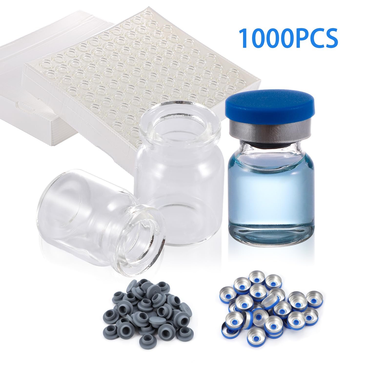 1000PCS Headspace Crimp Top Glass Vials Sample Vials 2/3/5/10/20ml for GC HPLC