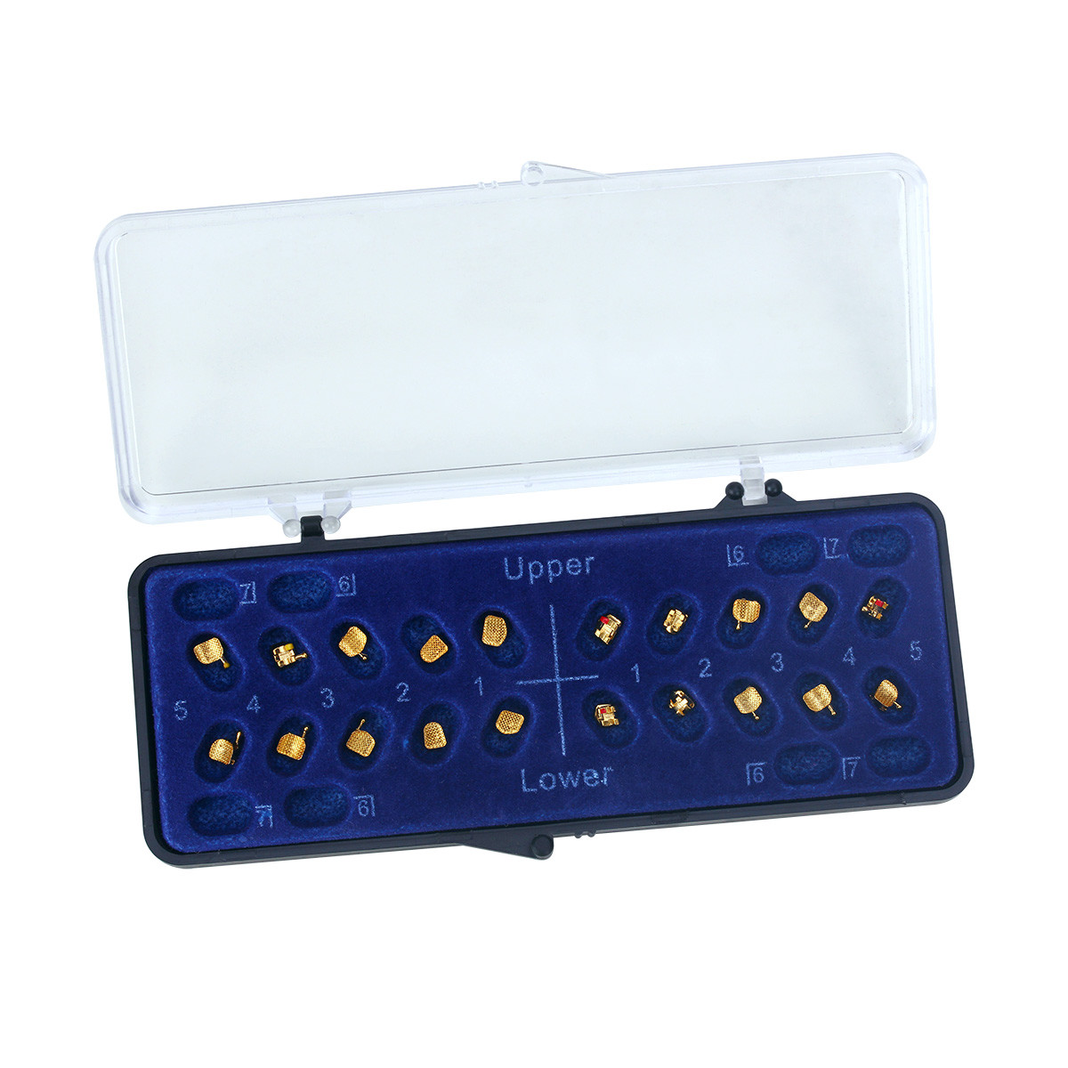 Dental Orthodontic Brackets Braces 24K Gold Plated Roth/MBT.022 345 Hooks UP/LOW