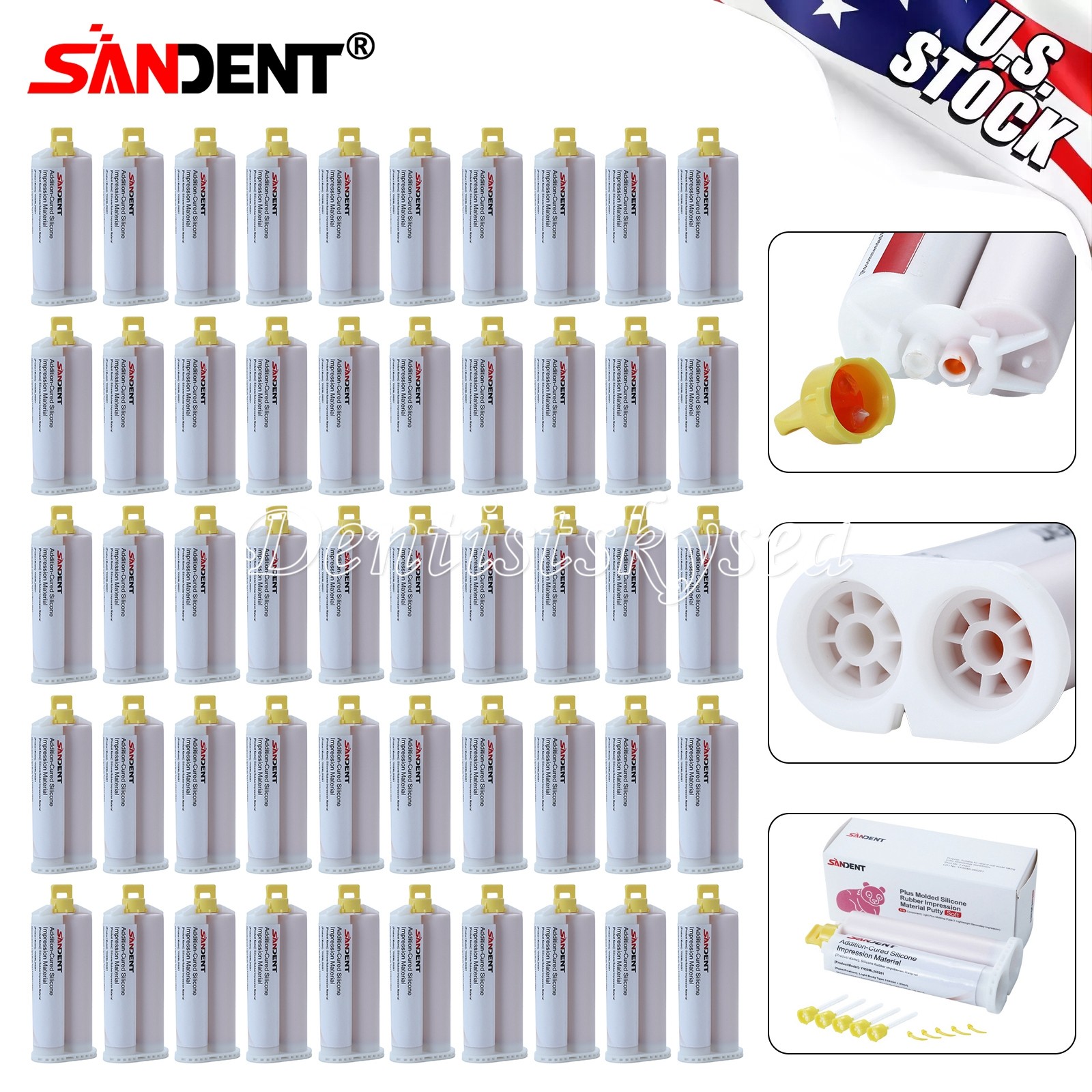 50BOX LIGHT BODY FAST SET VPS PVS Dental Impression Material 50ML Cartridges