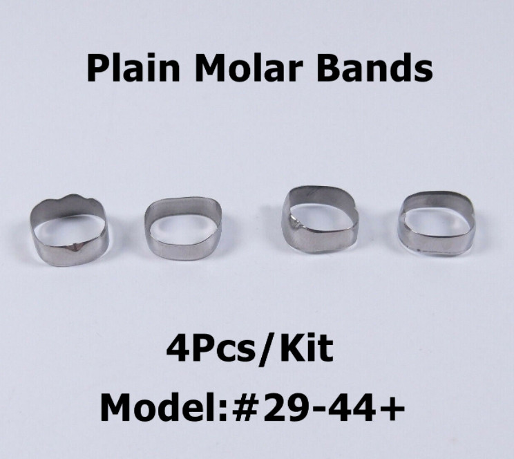 4/ Dental Orthodontic 1st Plain Molar Bands Rough Inner Band Brace #29-44+