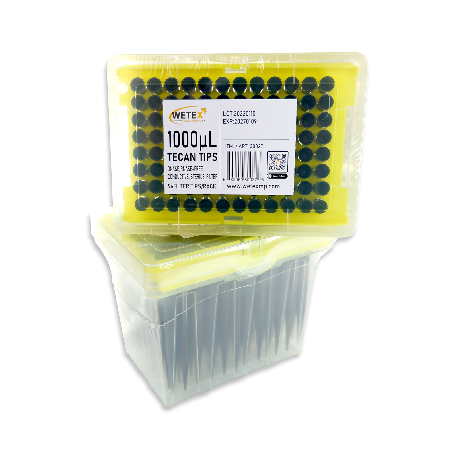 1000uL TECAN FILTER TIPS: PRE-STERILIZED, RACKED, EXP 11/26, 30027