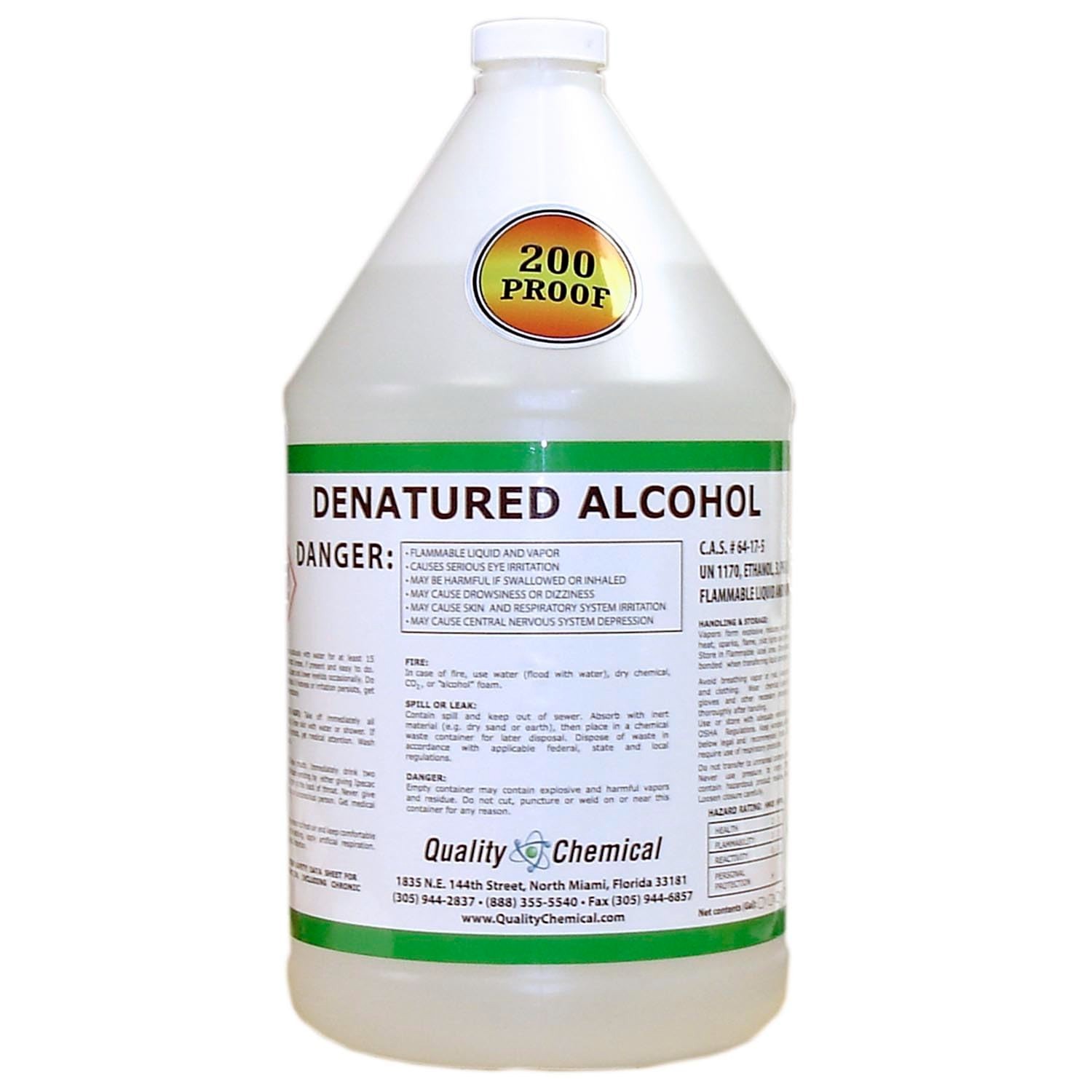 Denatured Alcohol 200-Proof Ethyl Alcohol – 1 Gallon (128 oz) for Cleaning & Dis