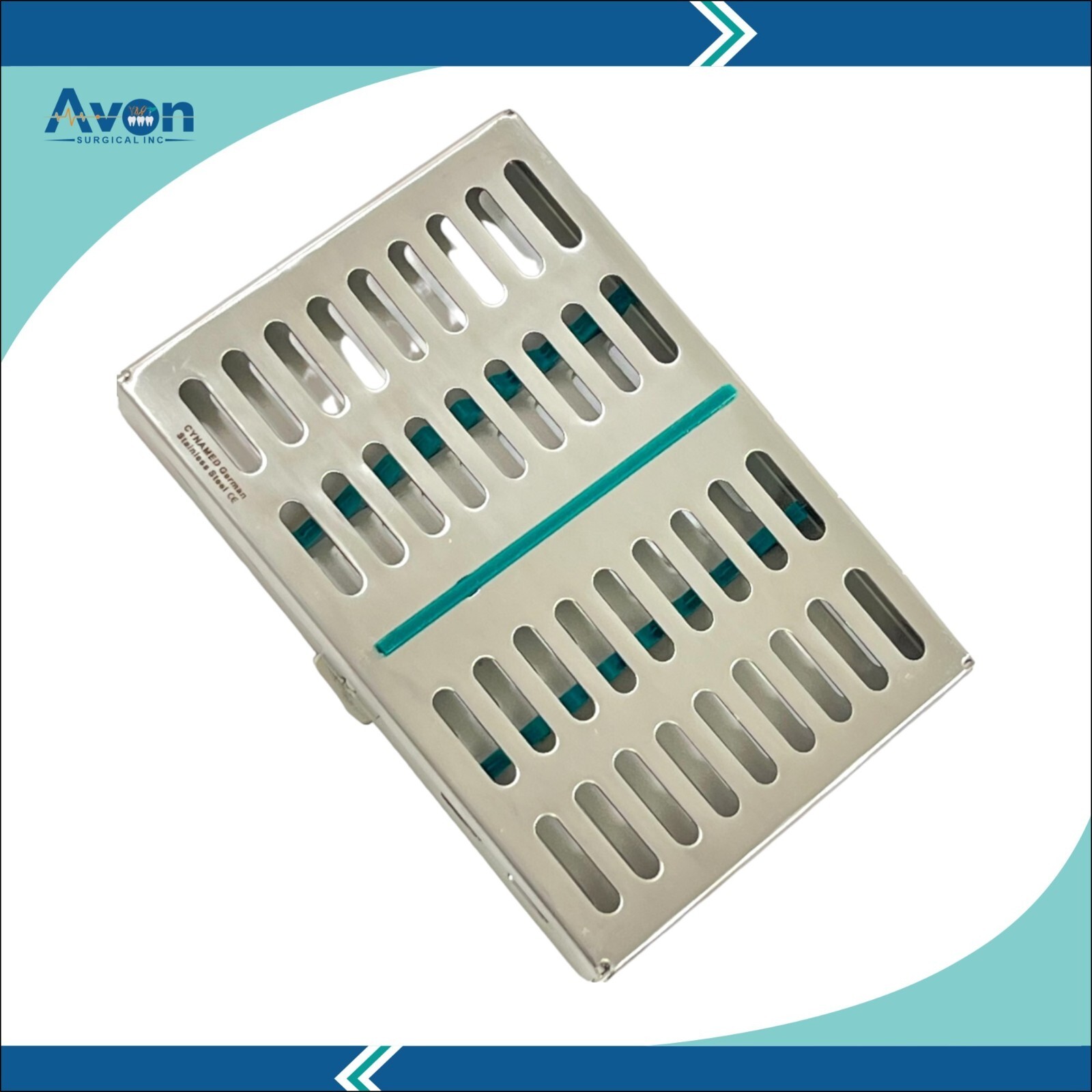Sterilization Cassettes for 10 Dental & Medical Instruments w/ Silicone Inserts