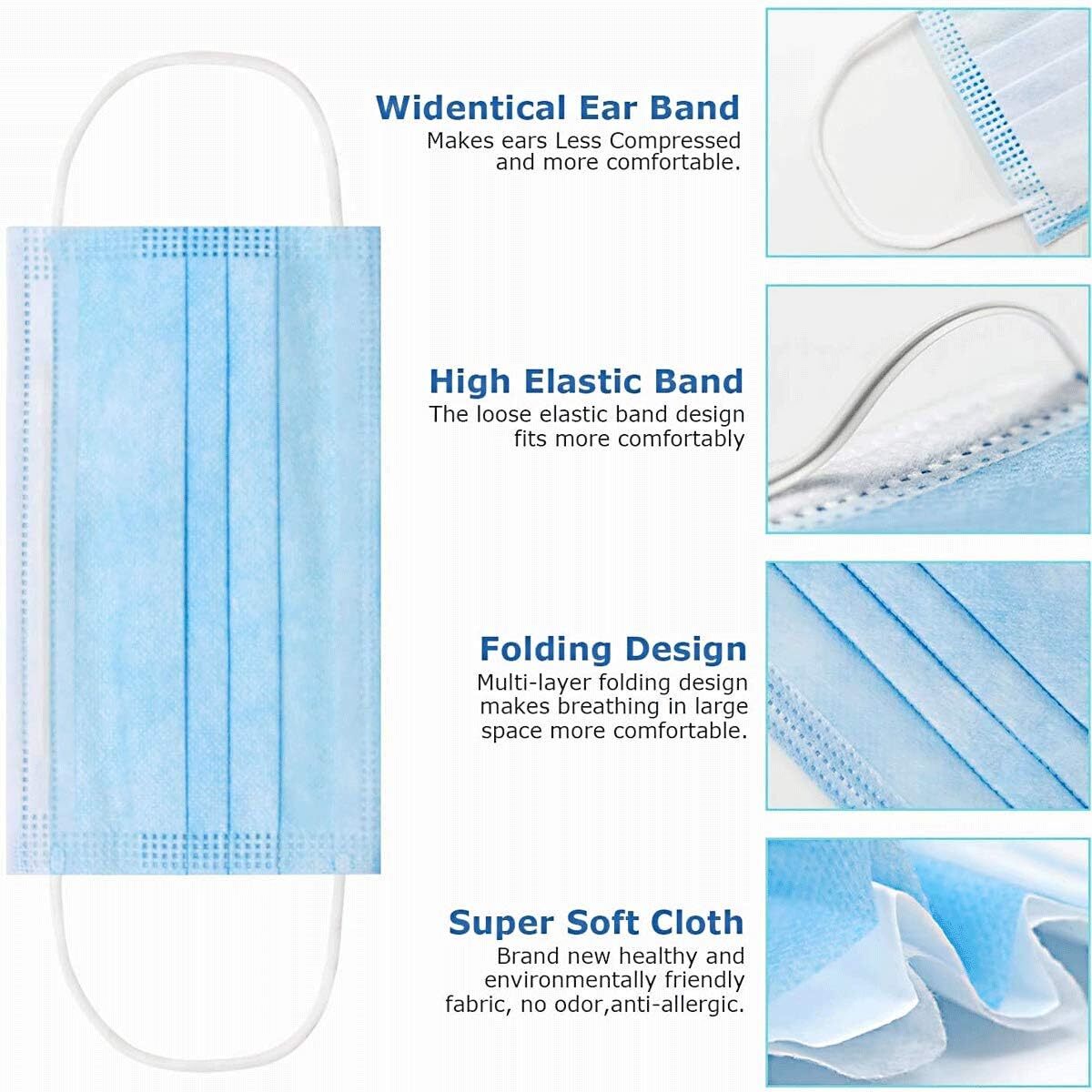 100pcs Face Mask Disposable Surgical Medical with Fancy Patterns for Adults Kids
