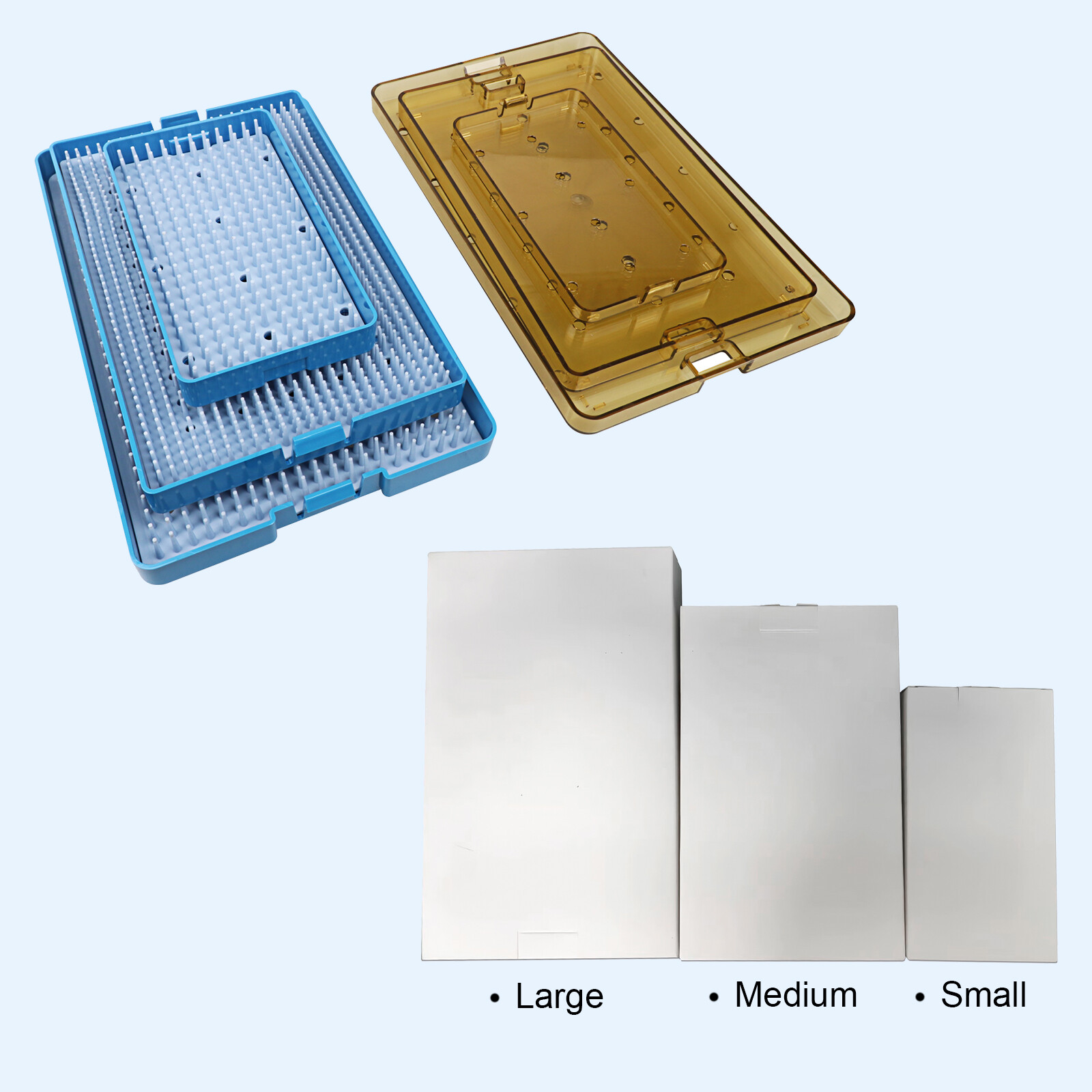 Silicone Sterilization Tray Disinfection Case Autoclavable Box L/M/S Instruments
