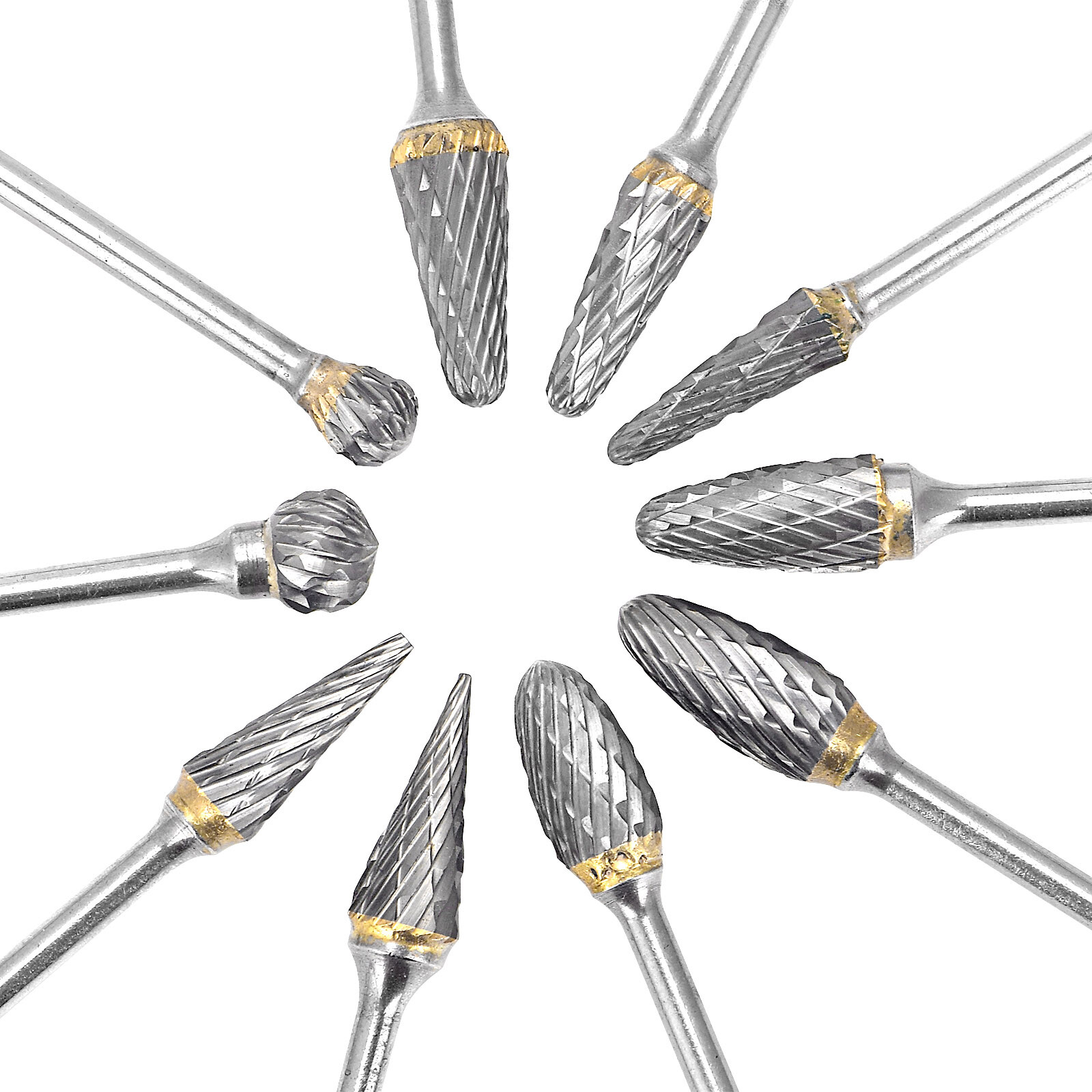 10/20Pcs Dental Lab Burs Tungsten Carbide Polishing & Finishing Drills 2.35mm HP