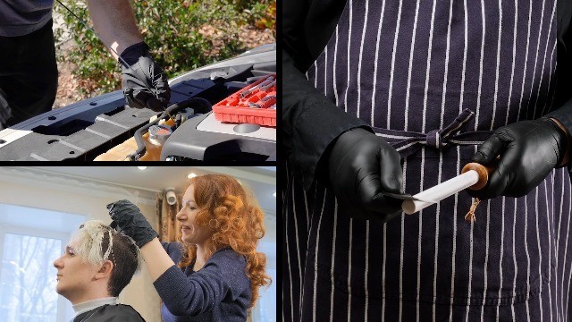 Heavy Duty Disposable Nitrile Gloves | Latex Free, 6mil Black & 8mil Orange | Fo